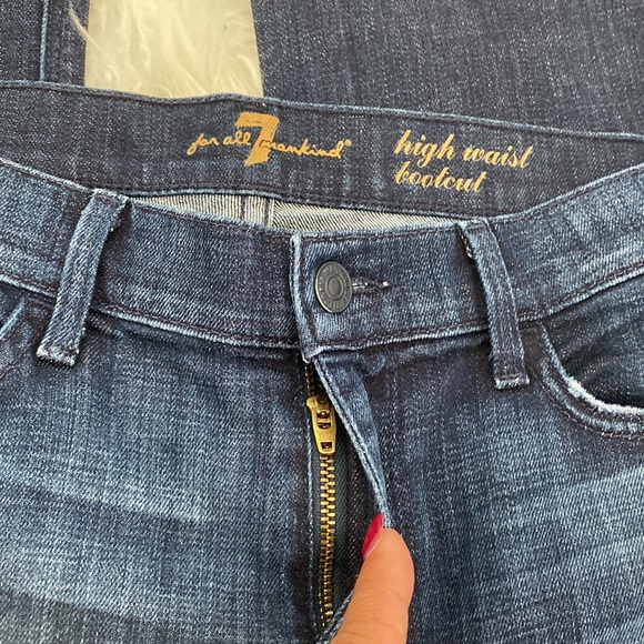 7 FOR ALL MANKIND HIGH WAIST BOOTCUT DARK WASH JEANS - Picture 4 of 9